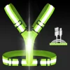 Chaleco reflectante Led ajustable, recargable, de alta visibilidad, para correr de noche al aire libre, montar, caminar, equipo de ciclismo