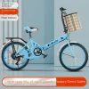 Bicicleta plegable portátil de una sola velocidad para estudiantes, bicicletas de velocidad Variable, neumáticos antideslizantes, bicicletas de carretera ajustables de varias velocidades, 20 pulgadas - Imagen 2
