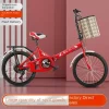 Bicicleta plegable portátil de una sola velocidad para estudiantes, bicicletas de velocidad Variable, neumáticos antideslizantes, bicicletas de carretera ajustables de varias velocidades, 20 pulgadas - Imagen 3