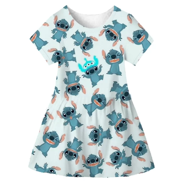 Disfraz de Stitch para niños, ropa de Cosplay para niñas de 4, 8 y 10 años, vestido de fiesta, vestidos de princesa para niñas, 2 vestidos de cumpleaños - Imagen 5