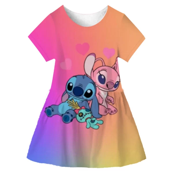 Disfraz de Stitch para niños, ropa de Cosplay para niñas de 4, 8 y 10 años, vestido de fiesta, vestidos de princesa para niñas, 2 vestidos de cumpleaños - Imagen 6