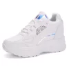 Zapatillas de deporte de plataforma blanca para mujer, zapatos deportivos de cuña oculta, de cuero, de lujo, de 7cm, para otoño, 2022 - Imagen 6