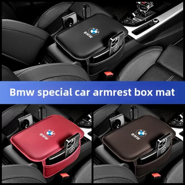 1 stücke Auto Armlehne Box Pad Leder Auto Armlehne Matte Auto Zubehör Für BMW E63 E70 E88 E90 E92 E93 e39 E46 E60 X3 X4 X5 X6 - Imagen 4