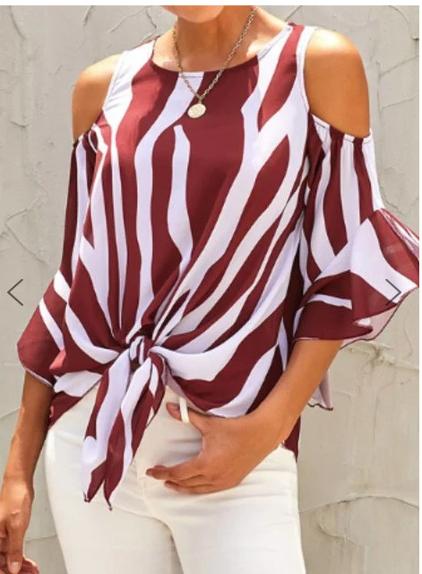 blusa  New Striped Off Shoulder Blouse Women Short Sleeve Sexy Shirt Plus Size Casual Round Neck Blusas Mujer De Moda