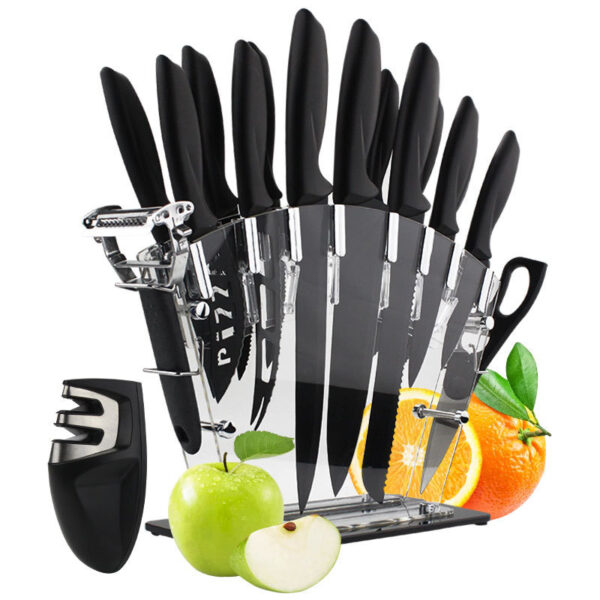 juego de cuchillo de acero inoxidables Stainless Steel Knife Set Kitchen Household Slicing Knife Chef's Knife Bread Knife Cheese Knife Scissors Pizza Knife Steak Knife