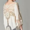 blusa Jastie Bohemian Hollow Out Beach Cover Up Blouse Beach Shirt Women Crochet Lace Top Blusas mujer de moda Summer Shirt Tops