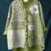 blusa New Green Embroidered Floral Lace-trimmed Top