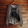 blusa manga largaAutumnWinter V-Neck Loose 3D Knitted Sweater For Women