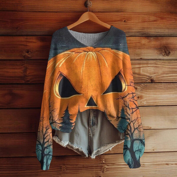 blusa manga largaAutumnWinter V-Neck Loose 3D Knitted Sweater For Women