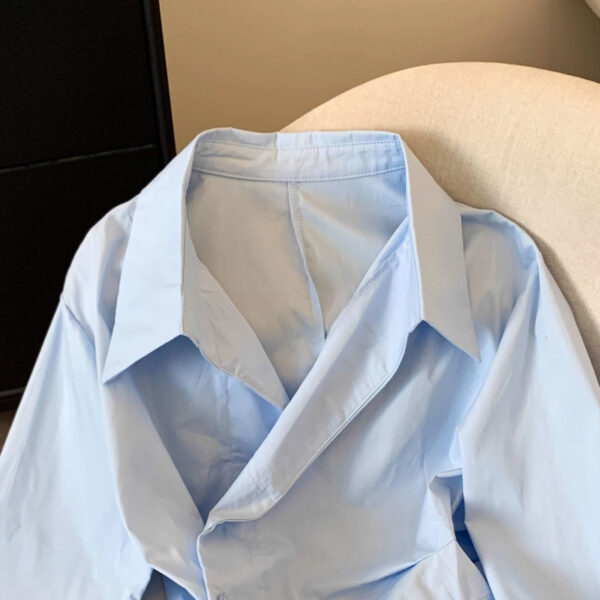 camisa de moda para mujer Womens Fashionable Shirt With Irregular Lapel