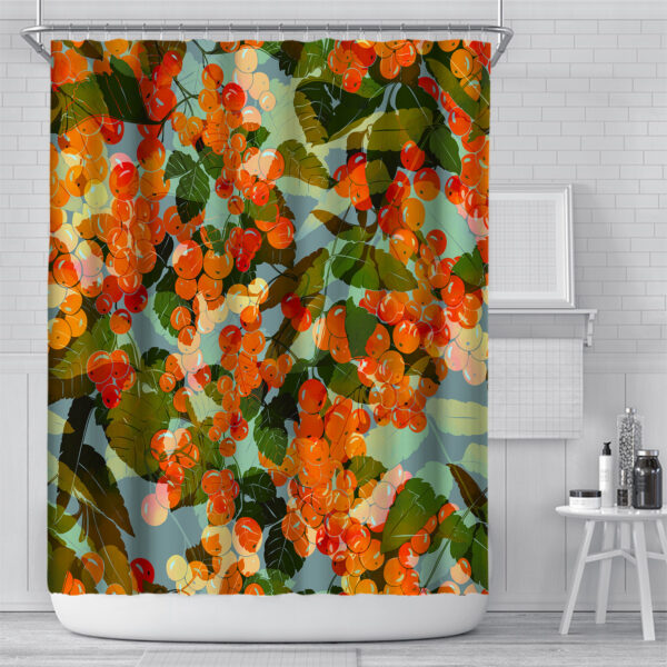 Cortina para ducha Plant Waterproof And Mildew Proof Digital Custom Punch-free Printing Bathroom Curtain