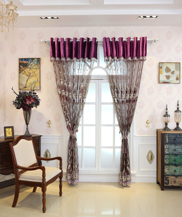 cortina de sala High-end Embossed Embroidered Window Screens For Living Room And Bedroom Italian Flannel Shading