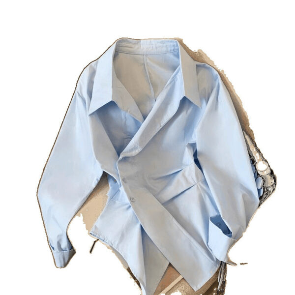 camisa de moda para mujer Womens Fashionable Shirt With Irregular Lapel