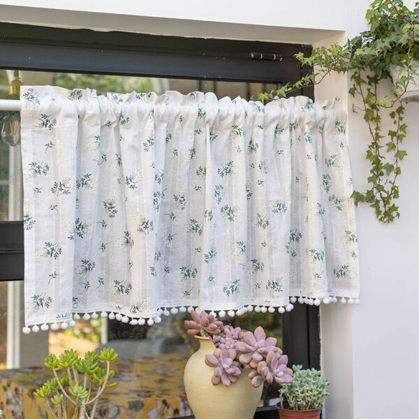 Cortina para cocina Tassel Curtain Kitchen Short Curtain Floating Window Coffee Curtain