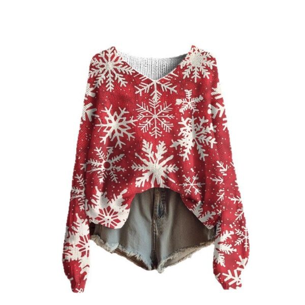 blusa manga largaAutumnWinter V-Neck Loose 3D Knitted Sweater For Women