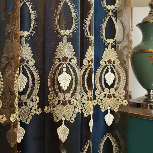 cortina de sala High-end Embossed Embroidered Window Screens For Living Room And Bedroom Italian Flannel Shading