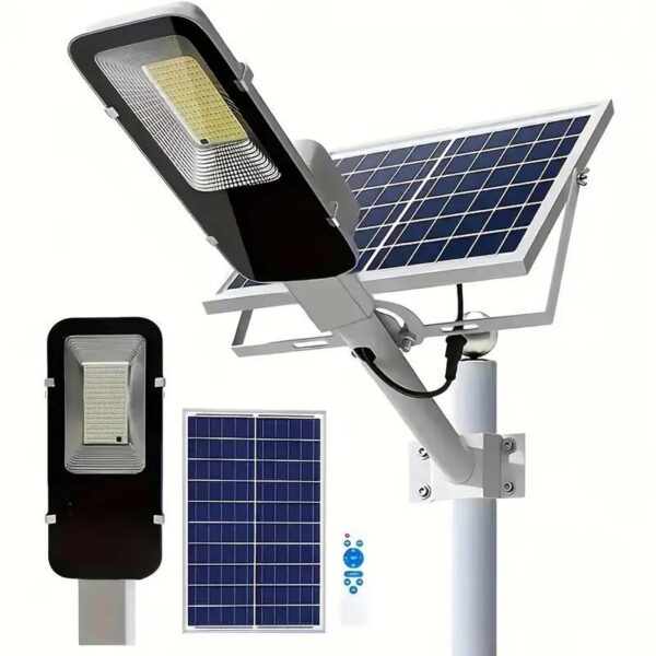 lampara Solar-powered LED Streetlights With Rechargeable Batteries And 360-degree LED Panels, Durable Plastic Semi-recessed Outdoor Garden Lighting.